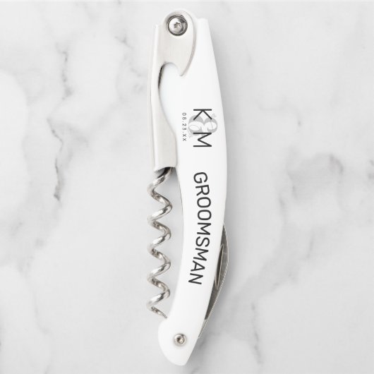 Dekorativer moderner Hochzeitsstift B ID887 Kellnermesser (Vorderseite)