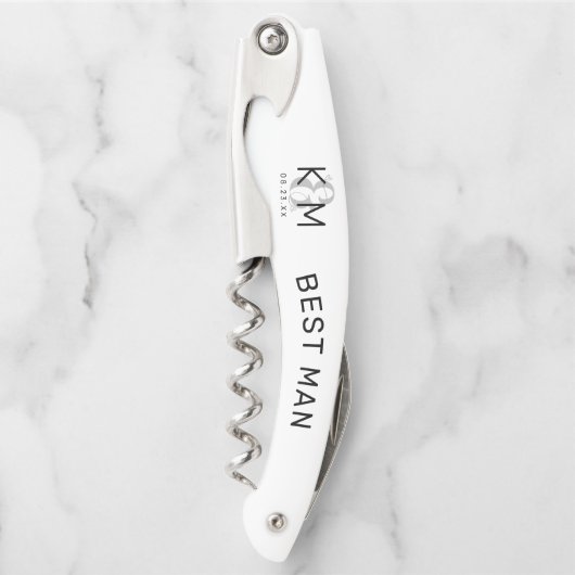 Dekorativer moderner Hochzeitsstift B ID887 Kellnermesser (Vorderseite)