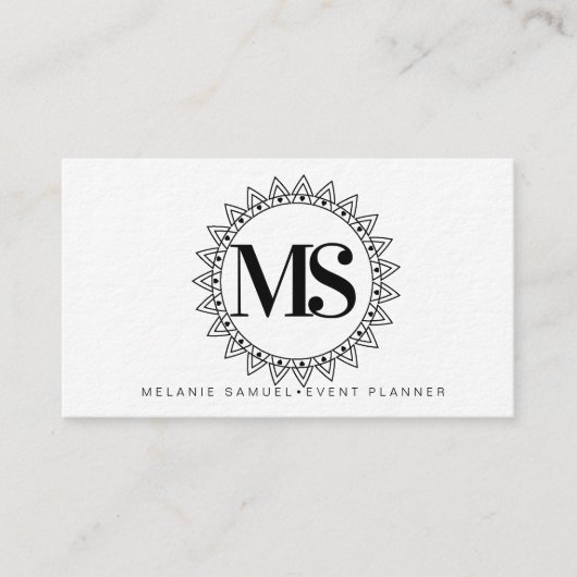 Dekorativer, moderner Veranstaltungsplaner für Cir Visitenkarte (Vorderseite)