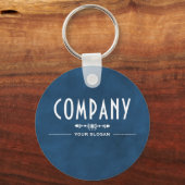 Dekorativer Name des blauen Unternehmens Schlüsselanhänger (Rückseite)