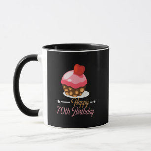 Dekorativer Niedlicher Schokoladenkuchen zum 70. Tasse