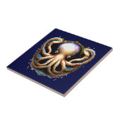 Dekorativer Oktopus unter der Meereskreaturglasur Fliese (Seite)