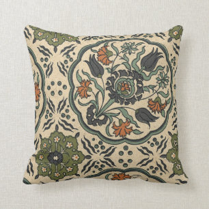 Dekorativer persischer Fliesen-mit Blumenentwurf Kissen