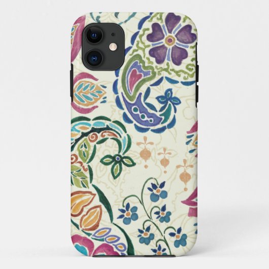 Dekorativer Pfau und bunte Blumen Case-Mate iPhone Hülle (Rückseite)