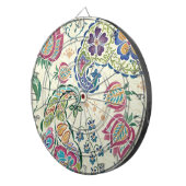 Dekorativer Pfau und bunte Blumen Dartscheibe (Vorderseite rechts)