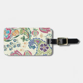 Dekorativer Pfau und bunte Blumen Gepäckanhänger (Vorderseite horizontal)