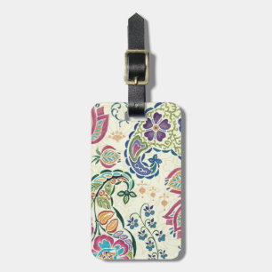 Dekorativer Pfau und bunte Blumen Gepäckanhänger