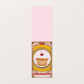 Dekorativer Pink Gold Cupcake Logo Cupcake Maker Visitenkarten (Außenseite Aufgefaltet)