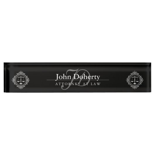 Dekorativer RECHTSANWALT am GESETZESschwarzen u. Namensplakette (Vorderseite)