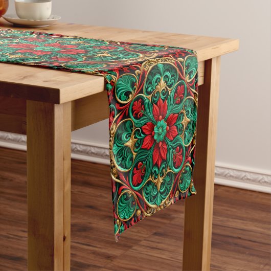 Dekorativer Red Green Holiday Table Runner Mittelgroßer Tischläufer (Beispiel)