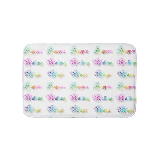 Dekorativer Regenbogentext Badematte (Vorderseite)