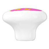 Dekorativer rosa Buchstabe D mit Monogramm Griffkn Keramikknauf (Seitenansicht)