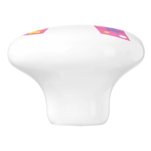 Dekorativer rosa Buchstabe Ein mit Monogramm Griff (Seitenansicht)