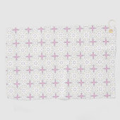 Dekorativer rosa Stern geometrisch gemustert Golfhandtuch (Horizontal)