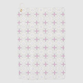 Dekorativer rosa Stern geometrisch gemustert Golfhandtuch (Vorderseite)