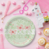 Dekorativer rosafarbener Korallendesigner gefedert Pappteller (Party)