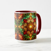 Dekorativer roter grüner Feiertagsbecher Tasse (VorderseiteRechts)