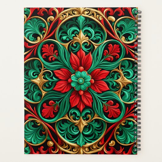 Dekorativer Roter Grüner Urlaub Planer (Rückseite)