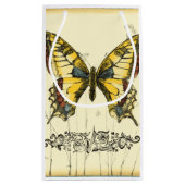 Dekorativer Schmetterling mit Wildblumen Kleine Geschenktüte (Rückseite)