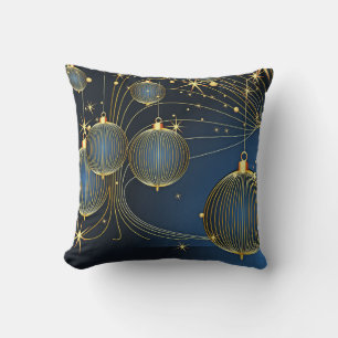Dekorativer Schnee Blue & Gold Ball Frohe Weihnach Kissen