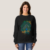 Dekorativer Schwanz Peacock Sweatshirt (Vorne ganz)