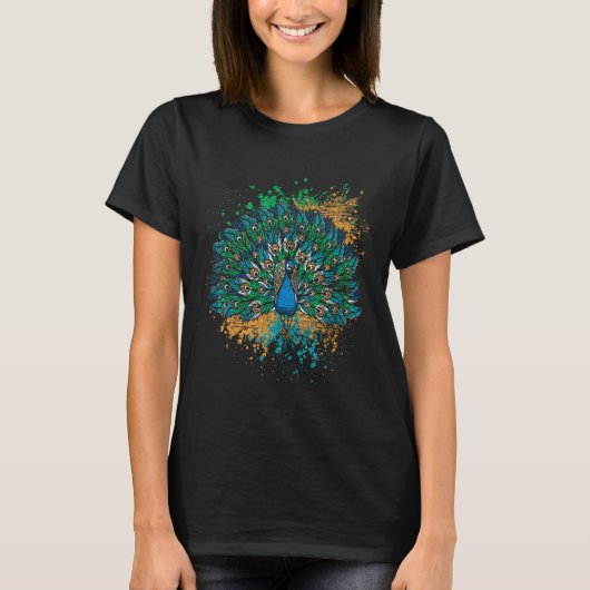 Dekorativer Schwanz Peacock T-Shirt (Vorderseite)