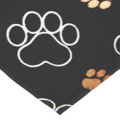 Dekorativer schwarzer Tiertatzendruck Kurzer Tischläufer (Ecke)