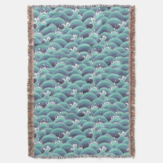 Dekorativer Seewellen-Hintergrund Decke (Vorderseite Vertikal)