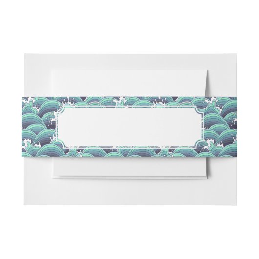 Dekorativer Seewellen-Hintergrund Einladungsbanderole (Vorderseite Beispiel)