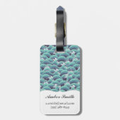 Dekorativer Seewellen-Hintergrund Gepäckanhänger (Rückseite vertikal)