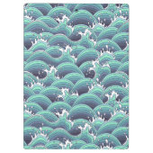 Dekorativer Seewellen-Hintergrund Klemmbrett (Rückseite)