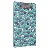 Dekorativer Seewellen-Hintergrund Klemmbrett (Rechts)