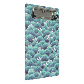 Dekorativer Seewellen-Hintergrund Mini Klemmbrett (Schrägansicht)