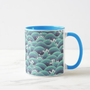 Dekorativer Seewellen-Hintergrund Tasse