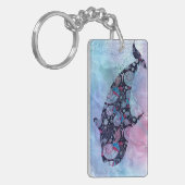 Dekorativer Silhouette-Wal Schlüsselanhänger (Vorderseite links)