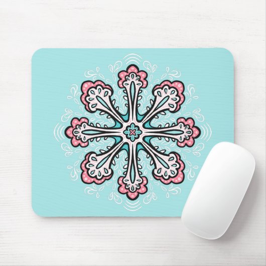 Dekorativer Snowflake Spaß Abstrakter Winter Mousepad (Mit Mouse)