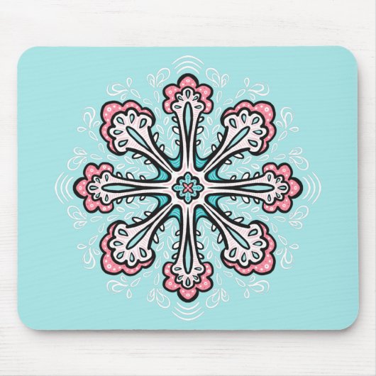 Dekorativer Snowflake Spaß Abstrakter Winter Mousepad (Vorne)