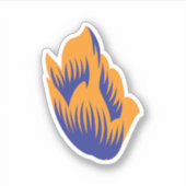 Dekorativer Stil, dunkelblau grün, Wattle Aufkleber (Vorderseite)