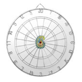 Dekorativer Stil, dunkelblau grün, Wattle Dartscheibe (vorne)