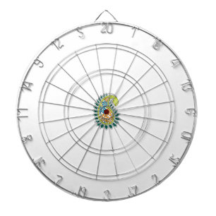 Dekorativer Stil, dunkelblau grün, Wattle Dartscheibe