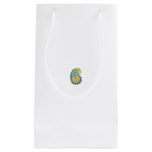 Dekorativer Stil, dunkelblau grün, Wattle Kleine Geschenktüte (Vorderseite)