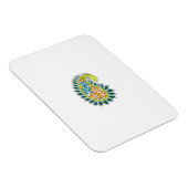 Dekorativer Stil, dunkelblau grün, Wattle Magnet (Rechte Seite)