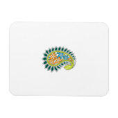 Dekorativer Stil, dunkelblau grün, Wattle Magnet (Horizontal)