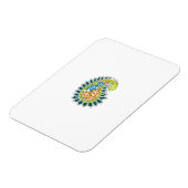 Dekorativer Stil, dunkelblau grün, Wattle Magnet (Linke Seite)