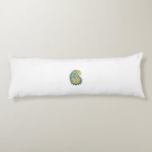 Dekorativer Stil, dunkelblau grün, Wattle Seitenschläferkissen (Rückseite)