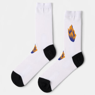 Dekorativer Stil, dunkelblau grün, Wattle Socken