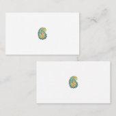 Dekorativer Stil, dunkelblau grün, Wattle Terminkarte (Vorne/Hinten)