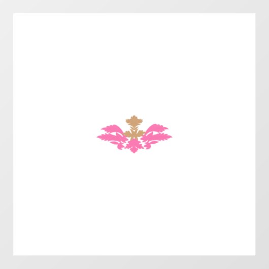 Dekorativer Stil, heiß rosa, antikes Glas Fensteraufkleber (Blatt)