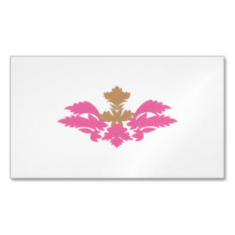 Dekorativer Stil, heiß rosa, antikes Glas Magnetische Visitenkarte