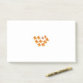 Dekorativer Stil, trübe Orange, Cornell Rot Post-it Klebezettel (Auf Schreibtisch)